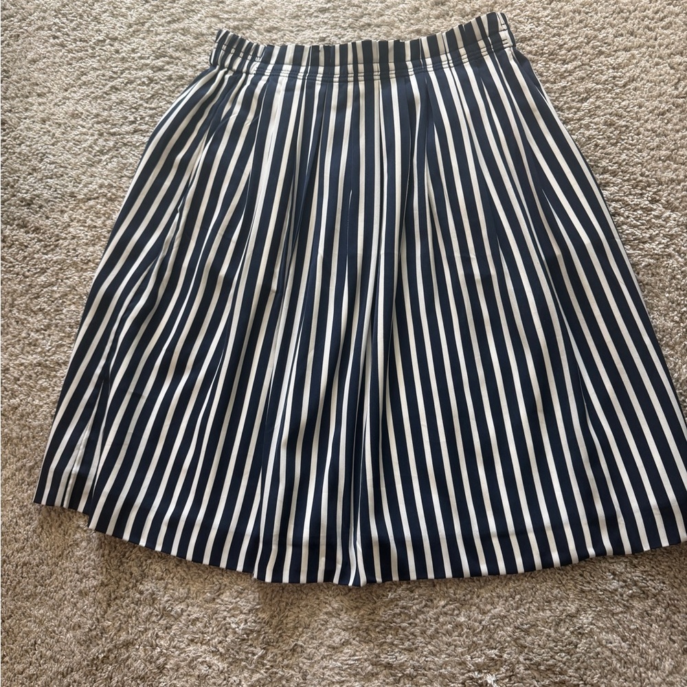 J Crew Mercantile Navy and White Striped Skirt